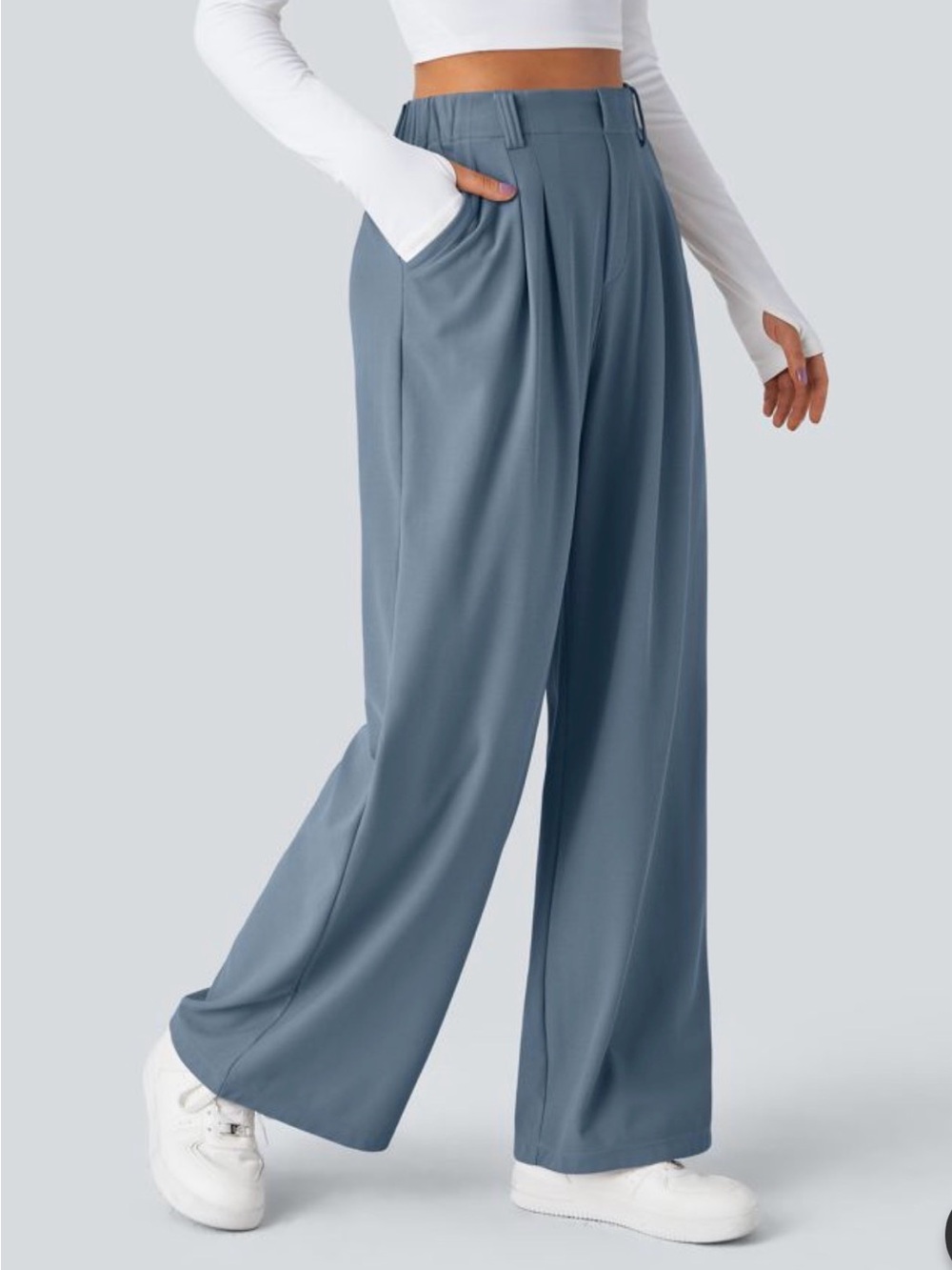 Halara Flex High Waisted Pocket Wide Leg Waffle Work Pants Women’s Large Tall